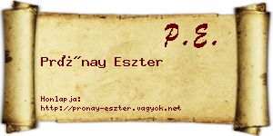 Prónay Eszter névjegykártya